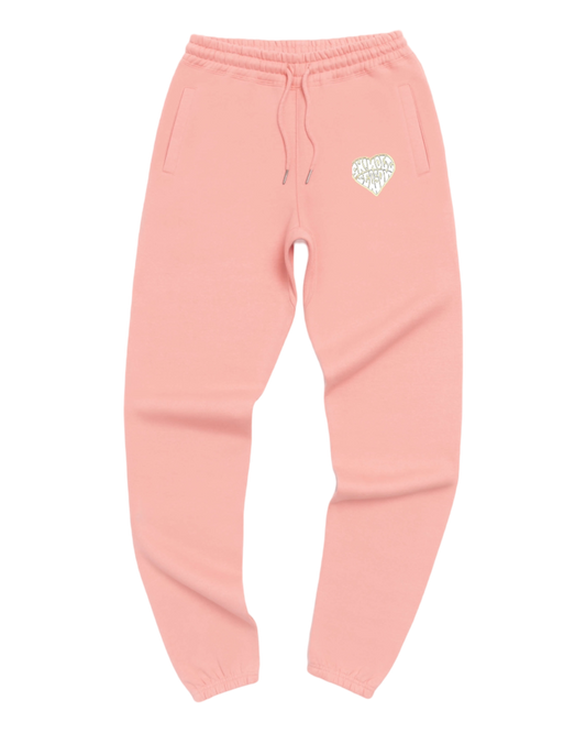 Salmon Sweats -Grey/Yellow Heart